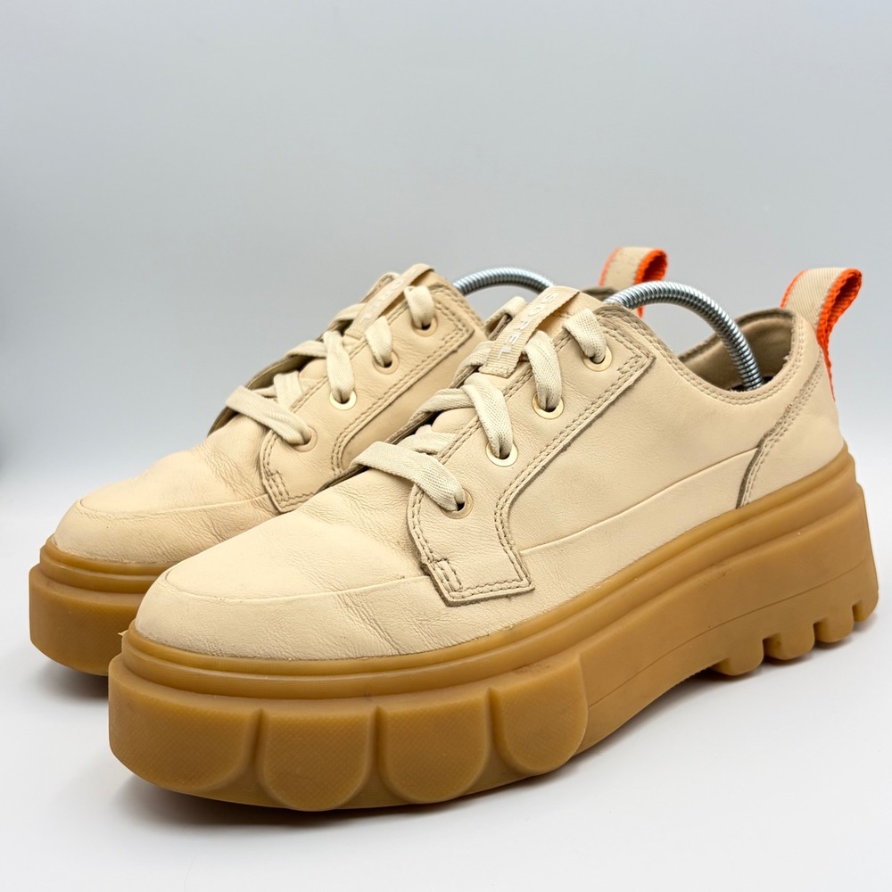 Sorel Caribou‎ X Womens 9 Waterproof Leather Platform Sneakers Cream Lug Sole - Picture 4 of 16